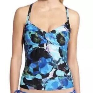 Athleta Blue Mystic Tankini Top size 32D/DD